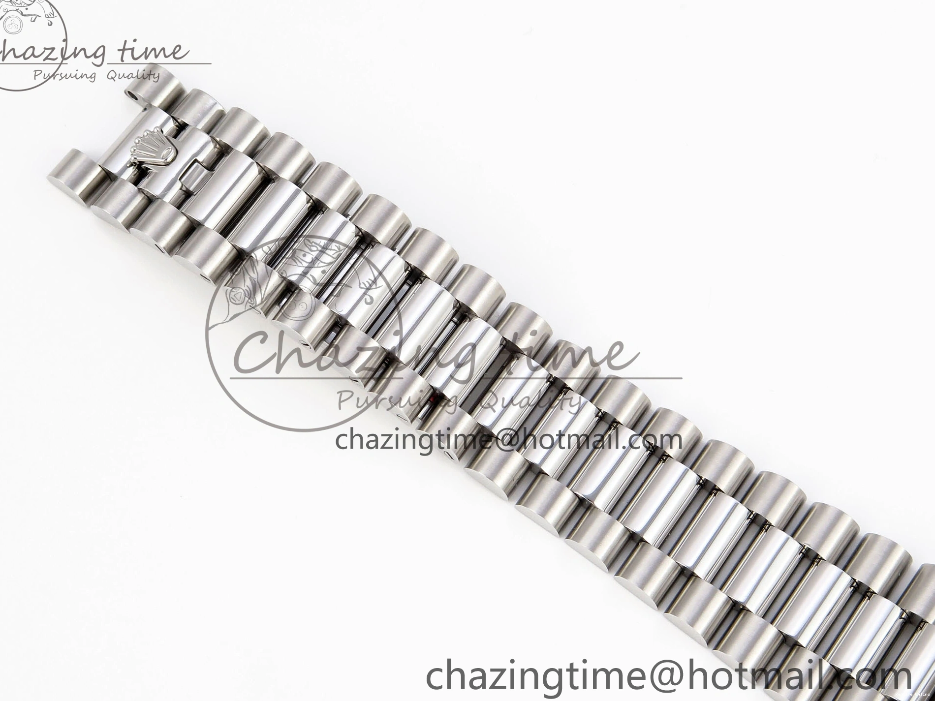 1224 DayDate 40 SS GSF Gain Weight White Roman Dial Diamonds Bezel on President Bracelet A Sustainable 1920